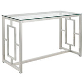 Coaster Merced Rectangle Glass Top Sofa Table Nickel Model 703739